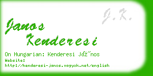 janos kenderesi business card